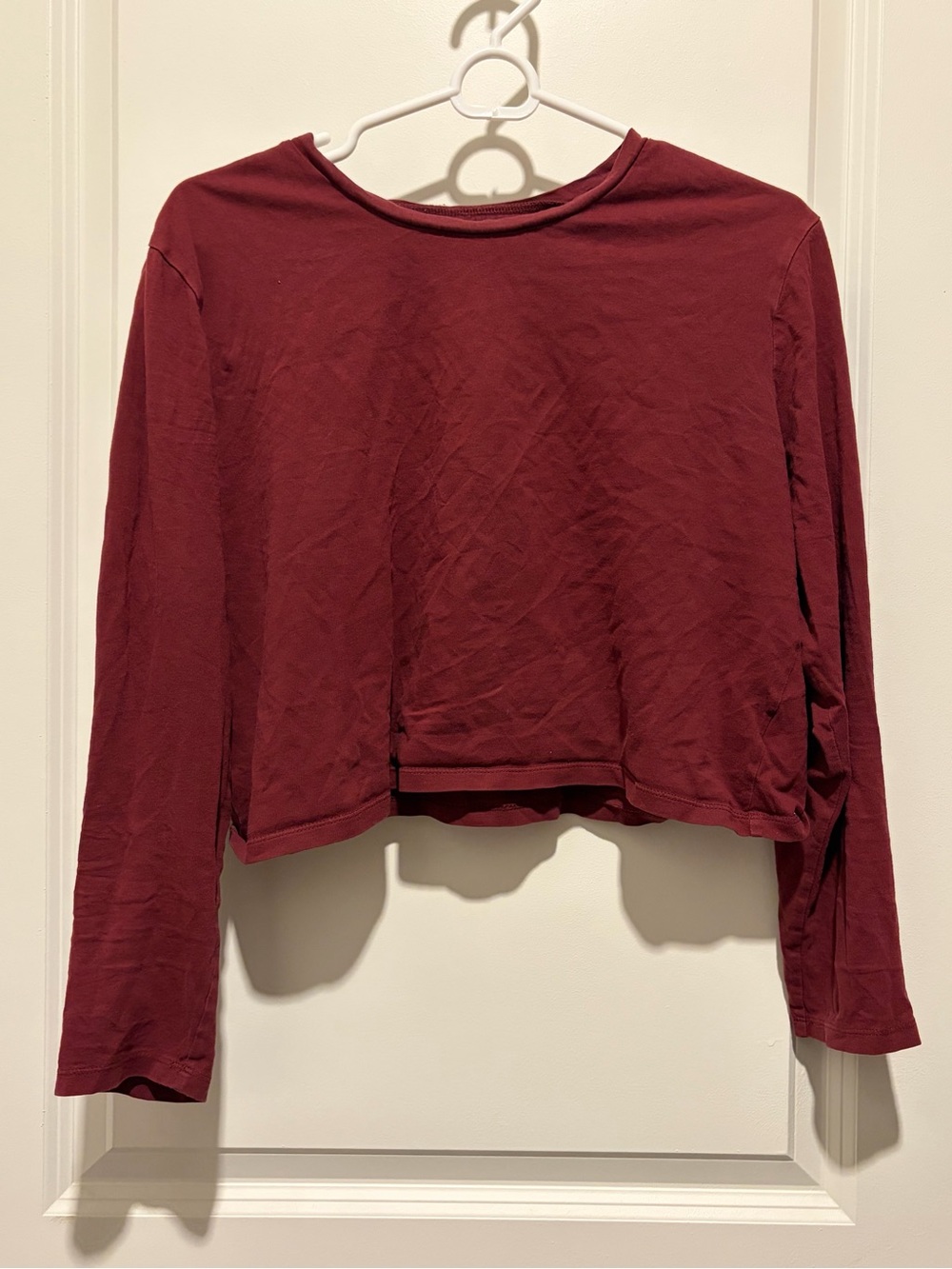 wild fable Burgundy Long Sleeve Crop Top